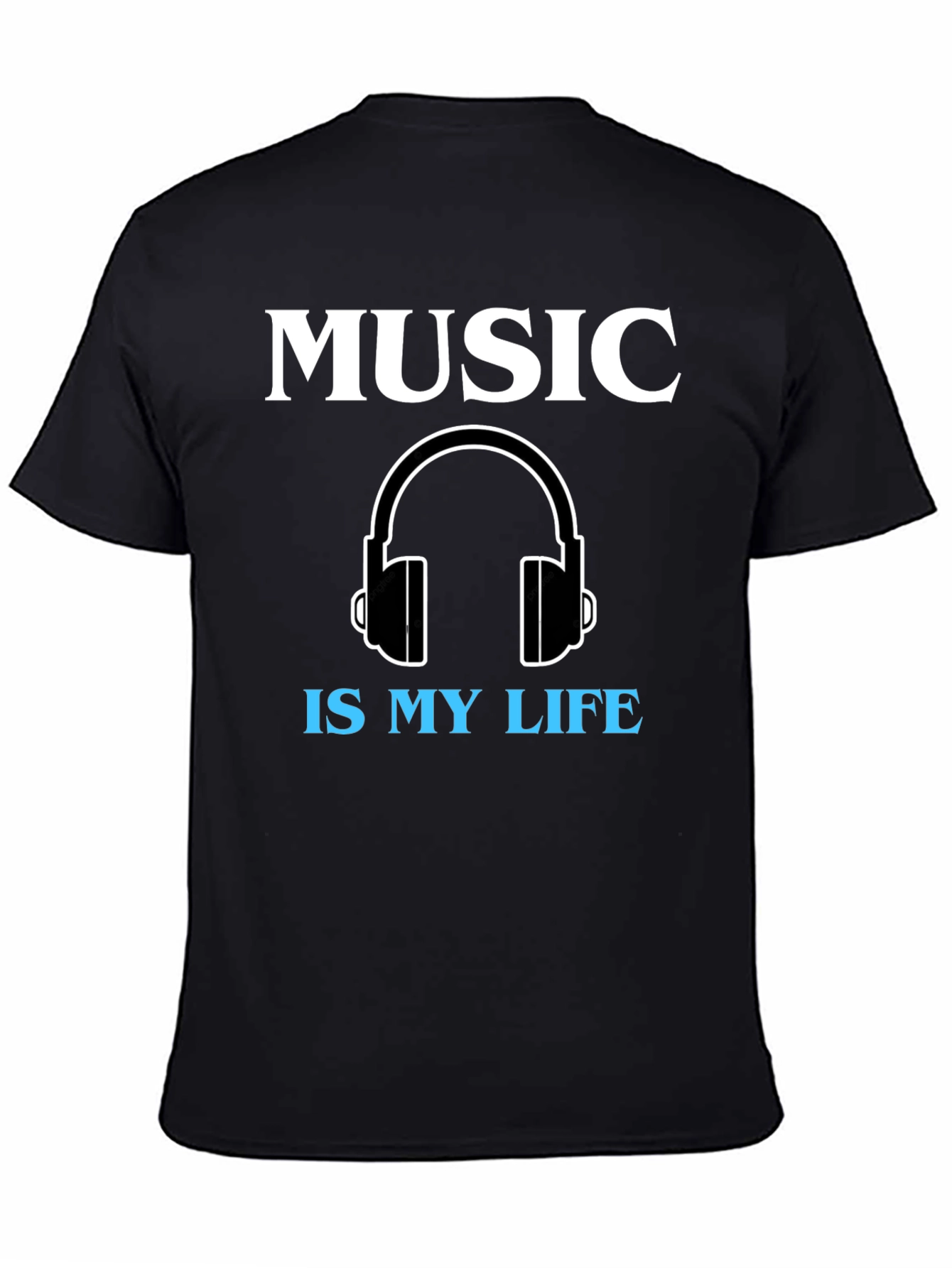 Music is My Life Graphic Tee - Black