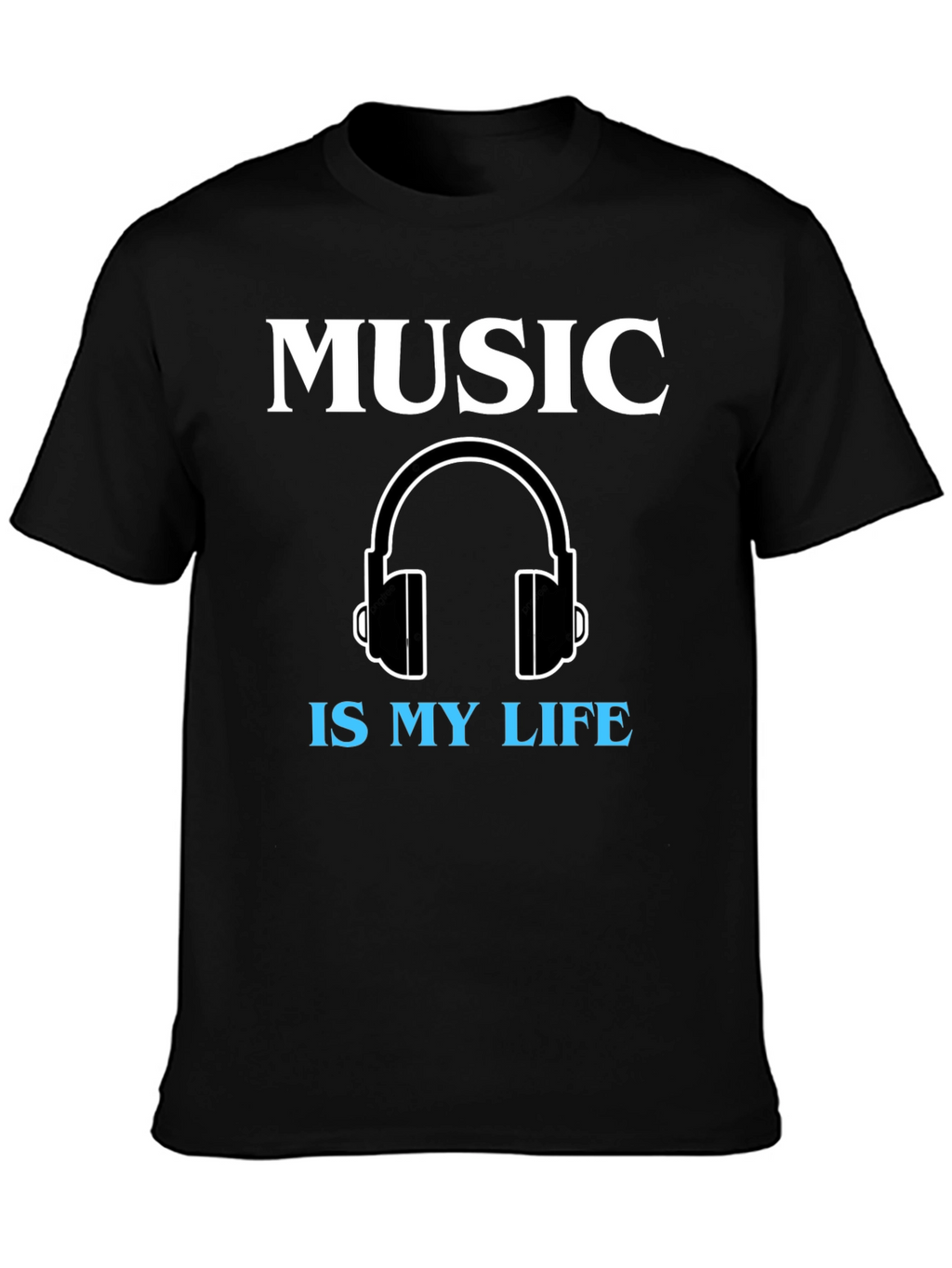 Music is My Life Graphic Tee - Black