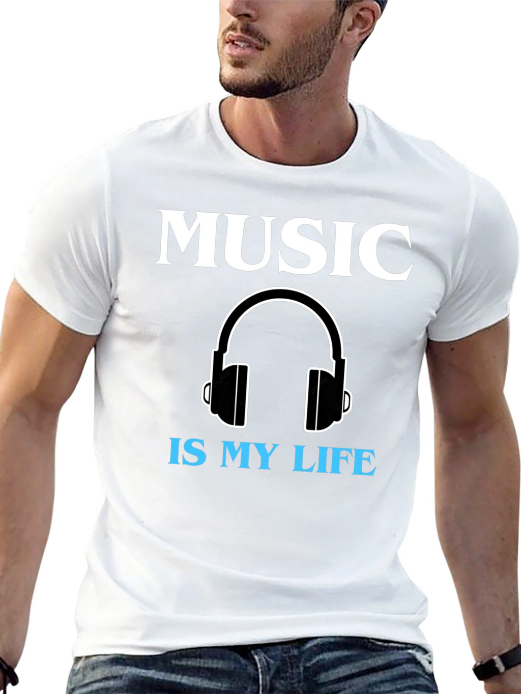 Music is My Life Graphic Tee - Black