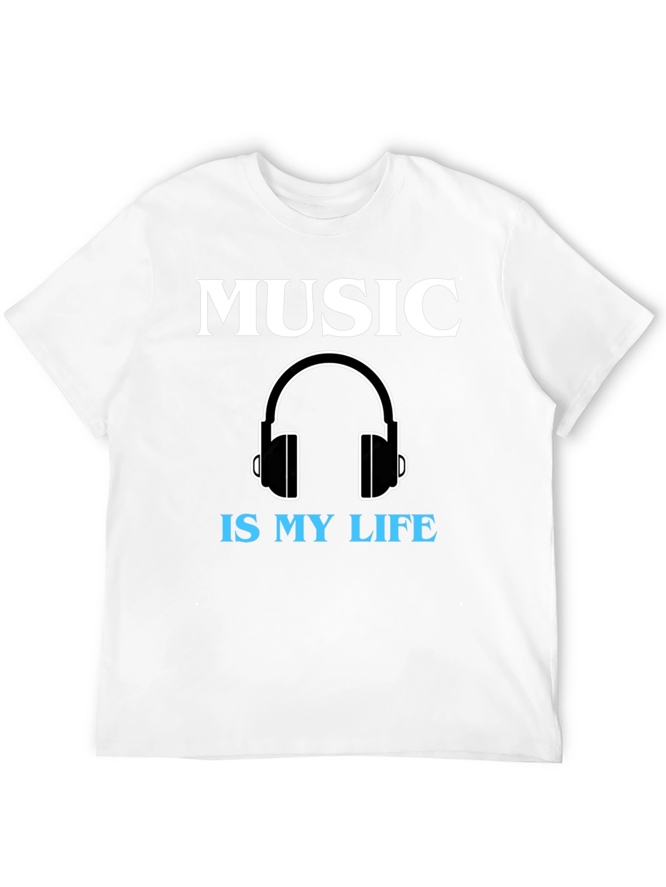 Music is My Life Graphic Tee - Black