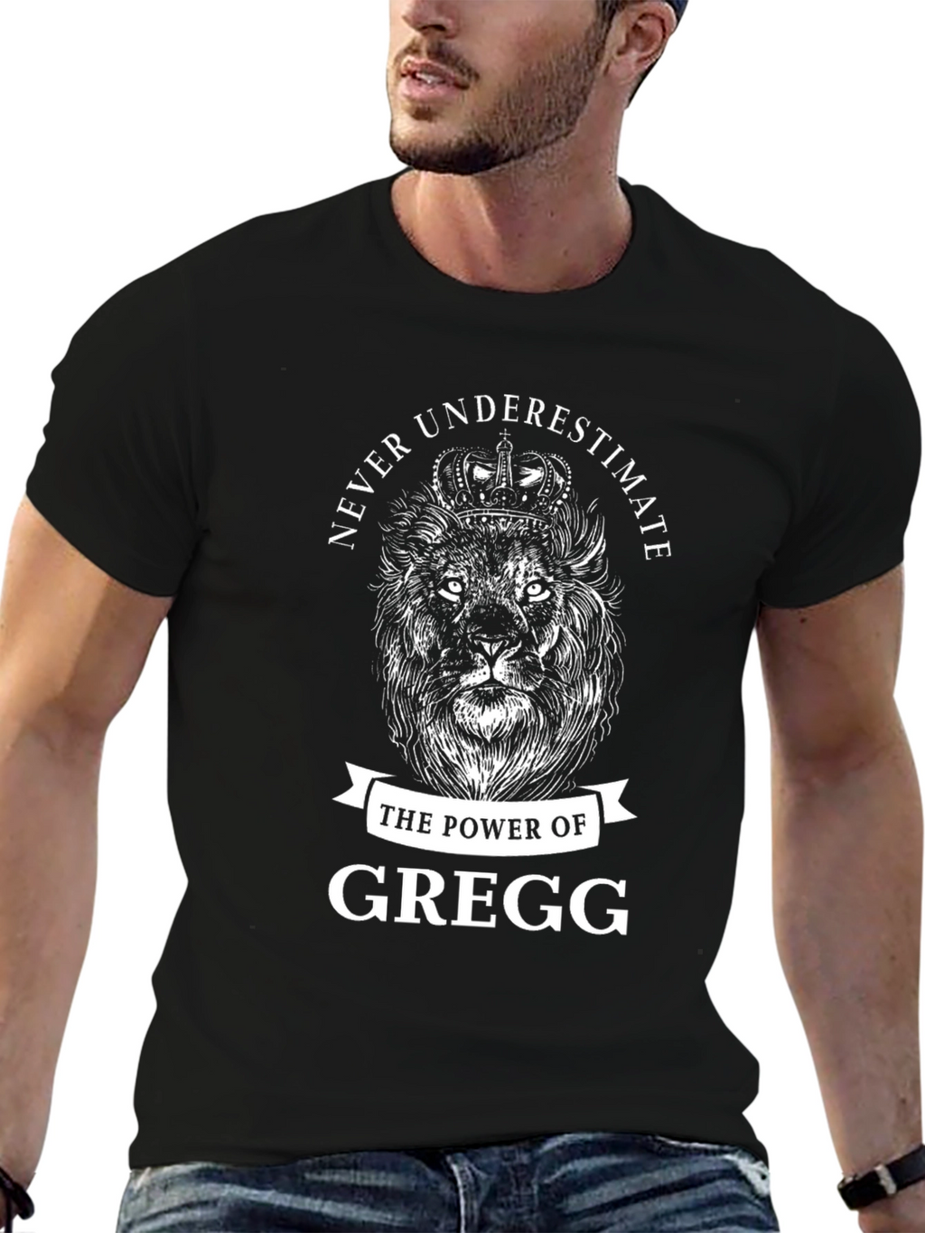 Never Underestimate Gregg Lion Graphic T-Shirt