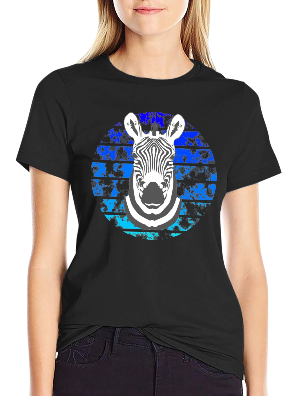 Zebra Graphic Tee - Stylish Mens Black T-Shirt
