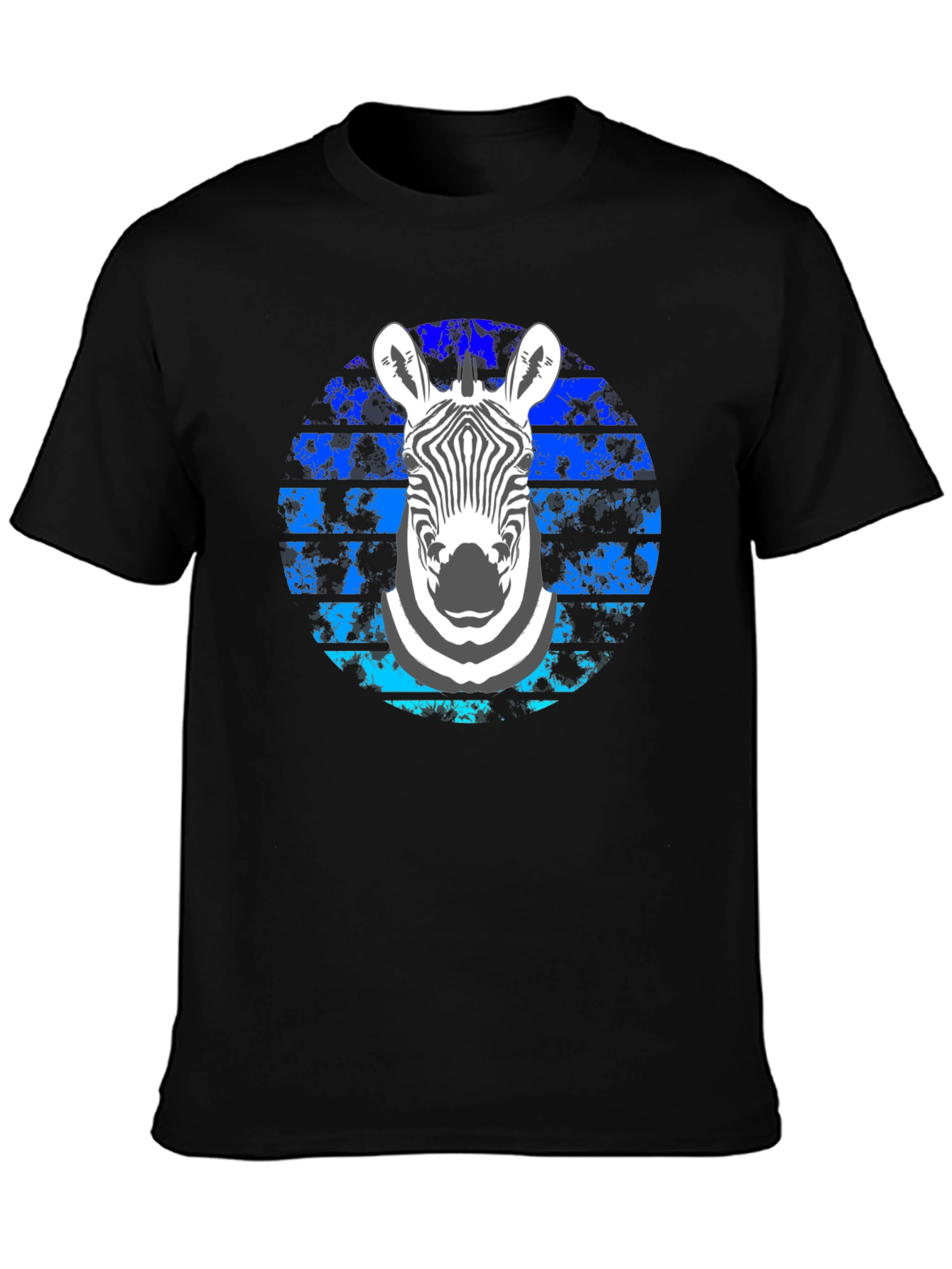 Zebra Graphic Tee - Stylish Mens Black T-Shirt