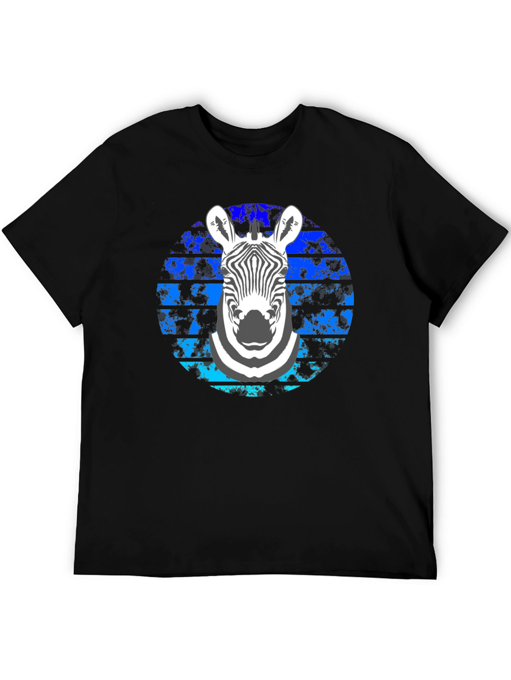 Zebra Graphic Tee - Stylish Mens Black T-Shirt