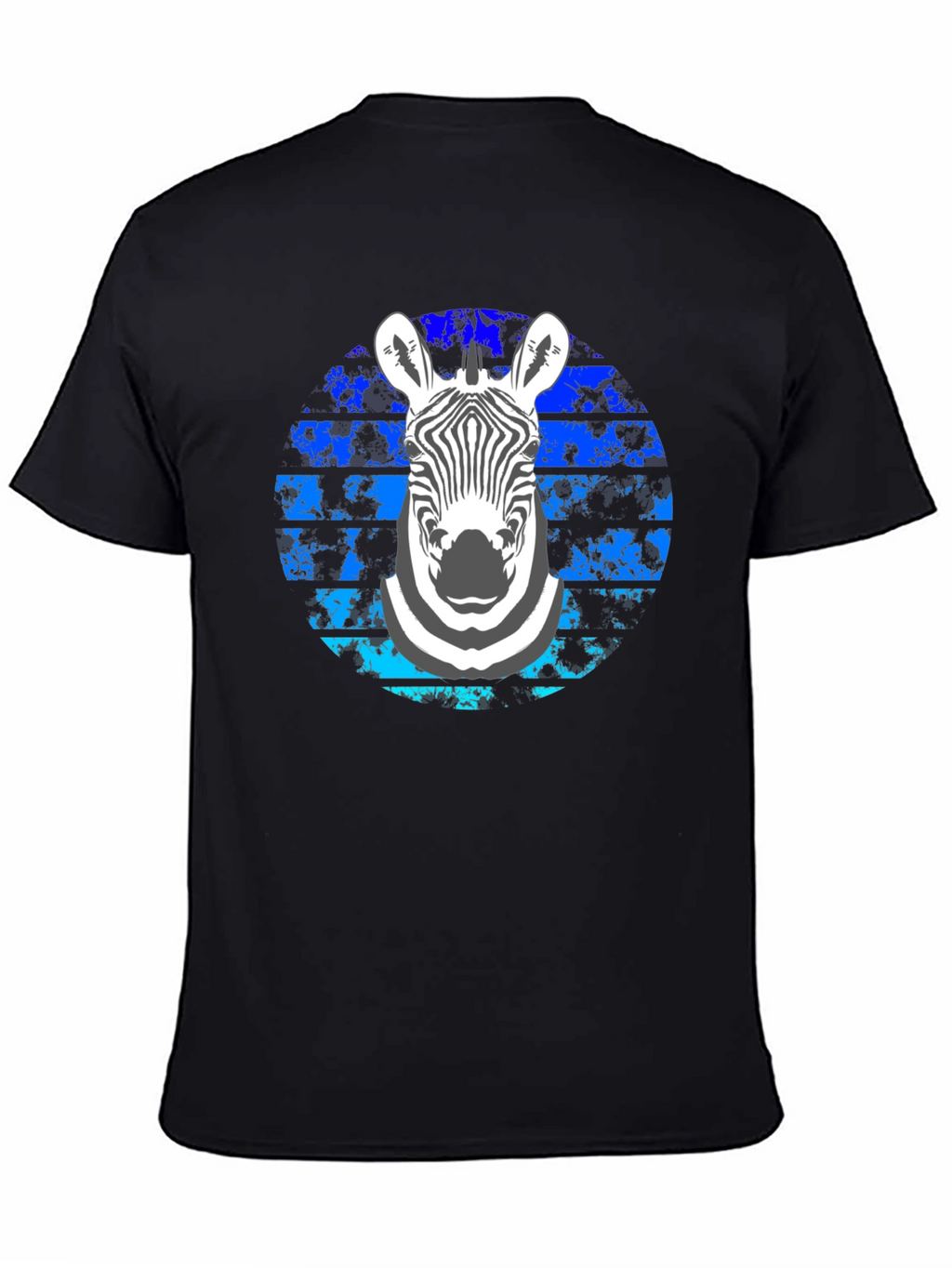 Zebra Graphic Tee - Stylish Mens Black T-Shirt