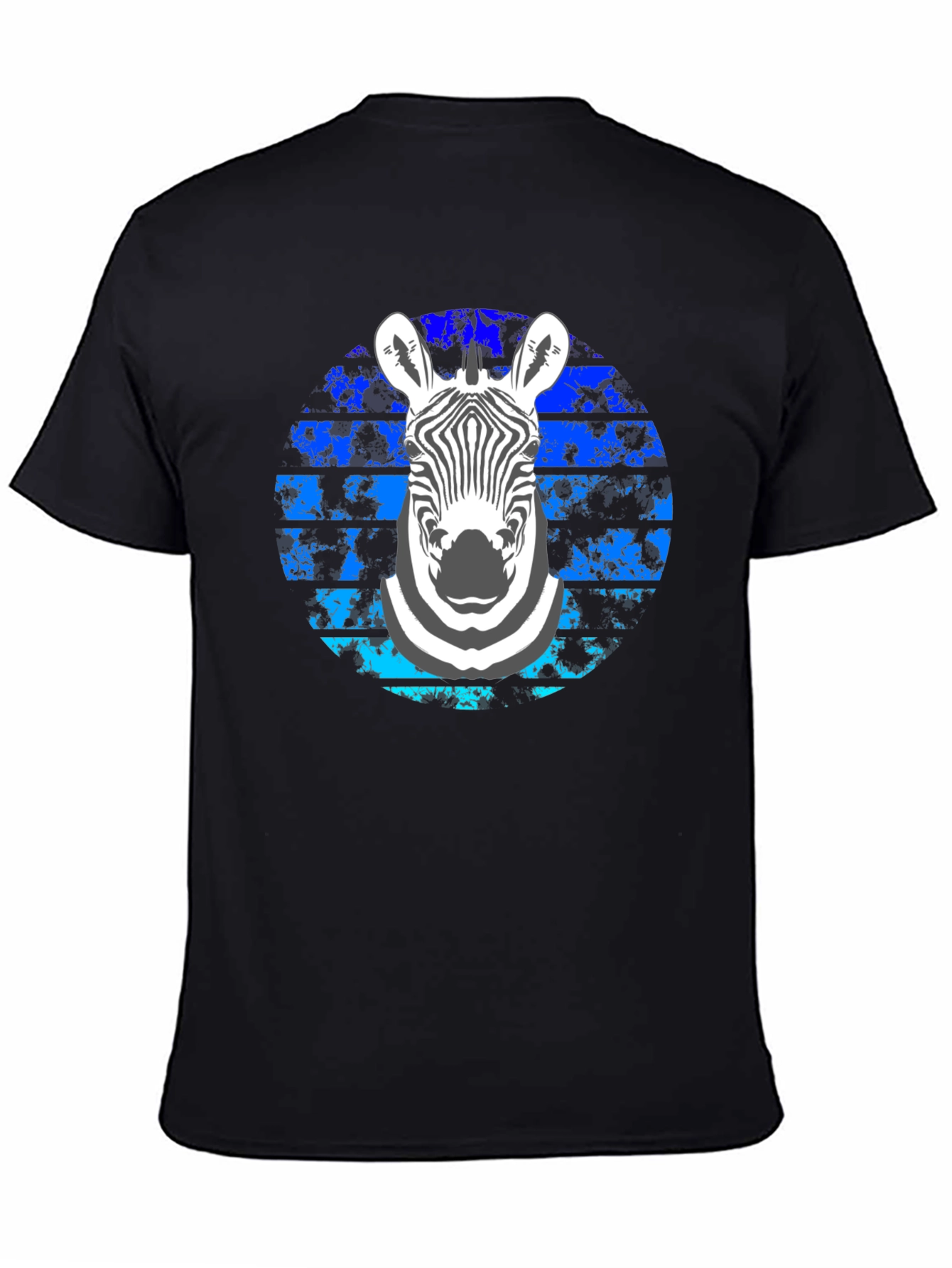 Zebra Graphic Tee - Stylish Mens Black T-Shirt
