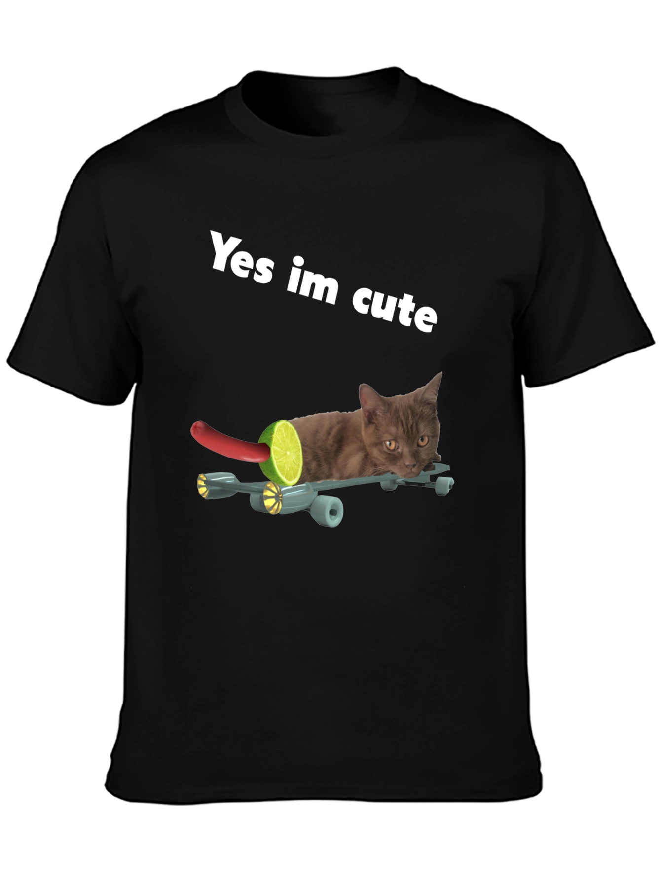Funny Cat Yes Im Cute Graphic Tee