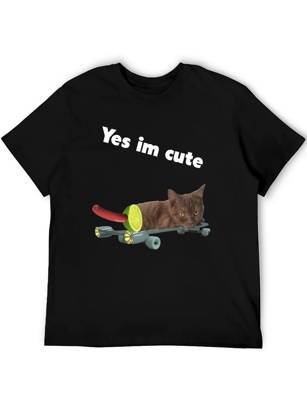 Funny Cat Yes Im Cute Graphic Tee