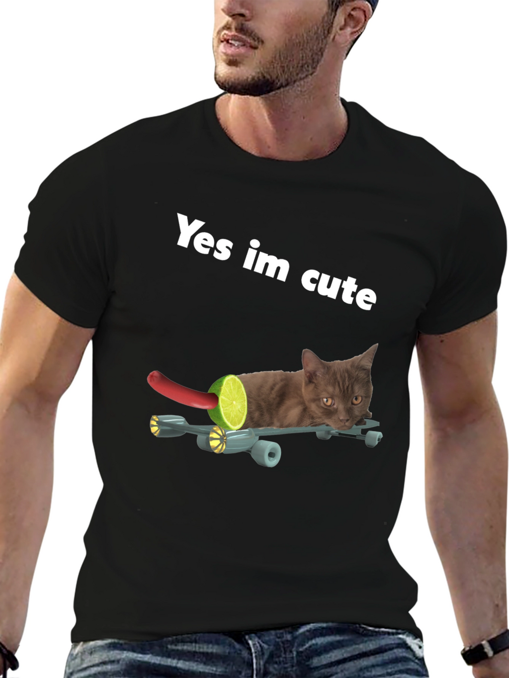 Funny Cat Yes Im Cute Graphic Tee