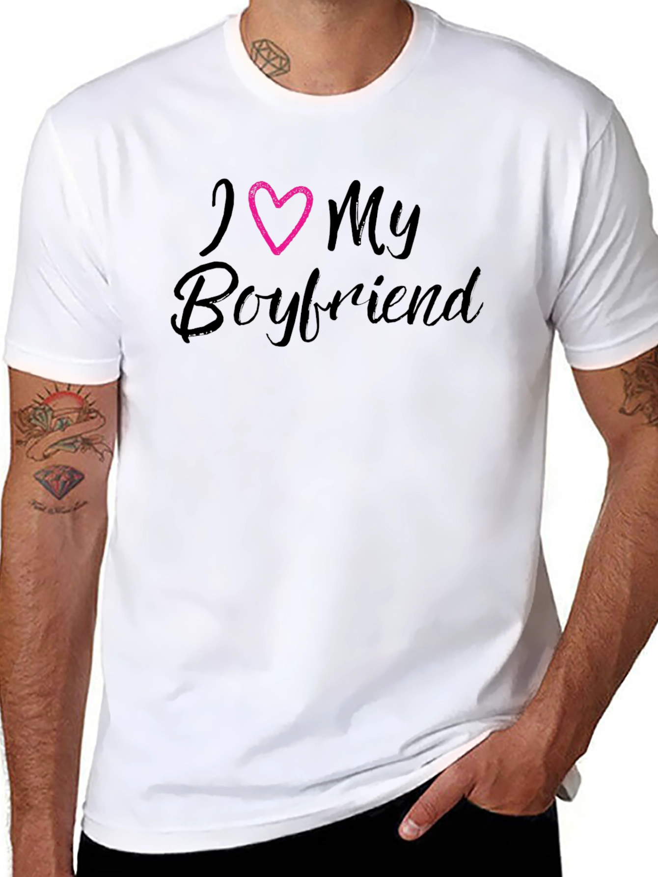 I Heart My Boyfriend Black T-Shirt