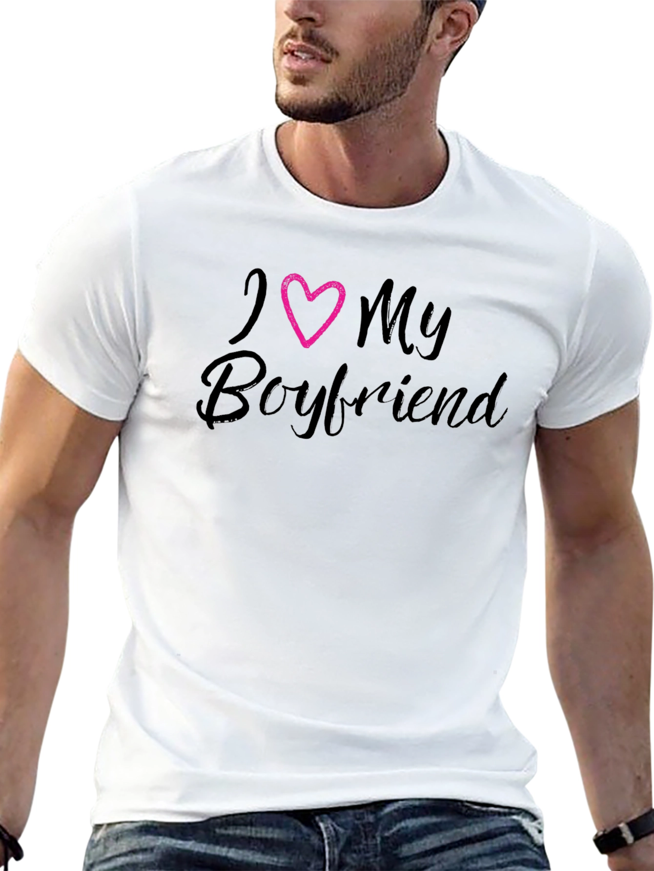 I Heart My Boyfriend Black T-Shirt