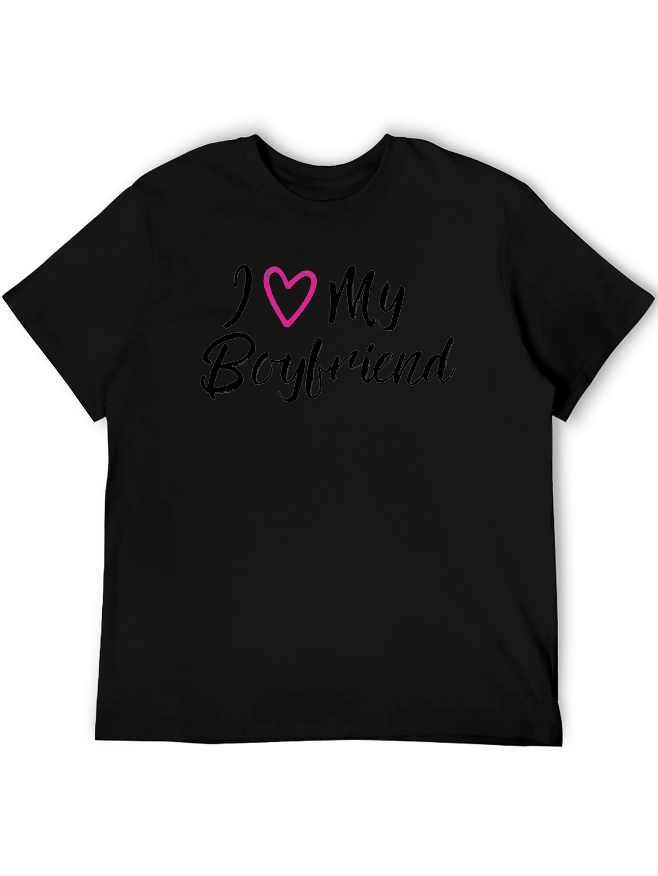 I Heart My Boyfriend Black T-Shirt