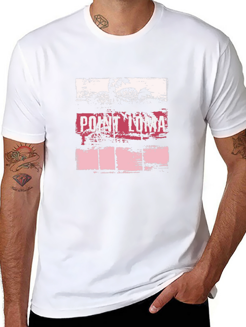 Point Loma Palm Tree Graphic Black T-Shirt