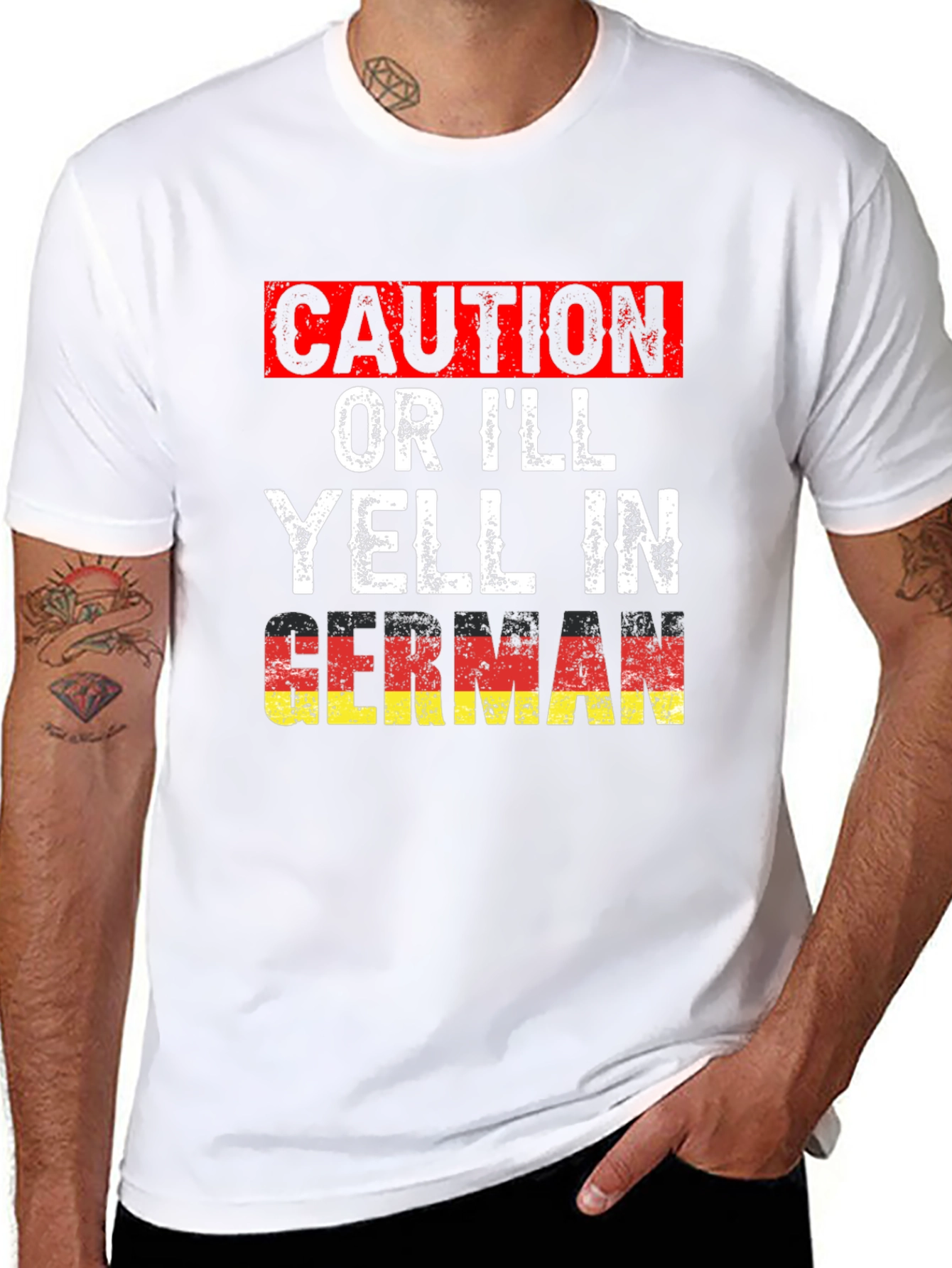 Caution Ill Yell In German T-Shirt