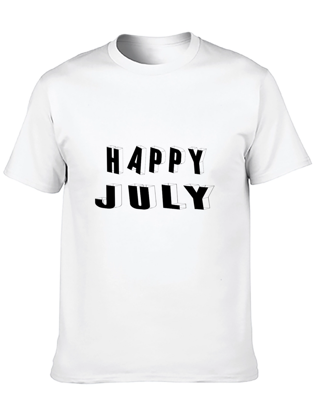 Happy July Graphic Black T-Shirt