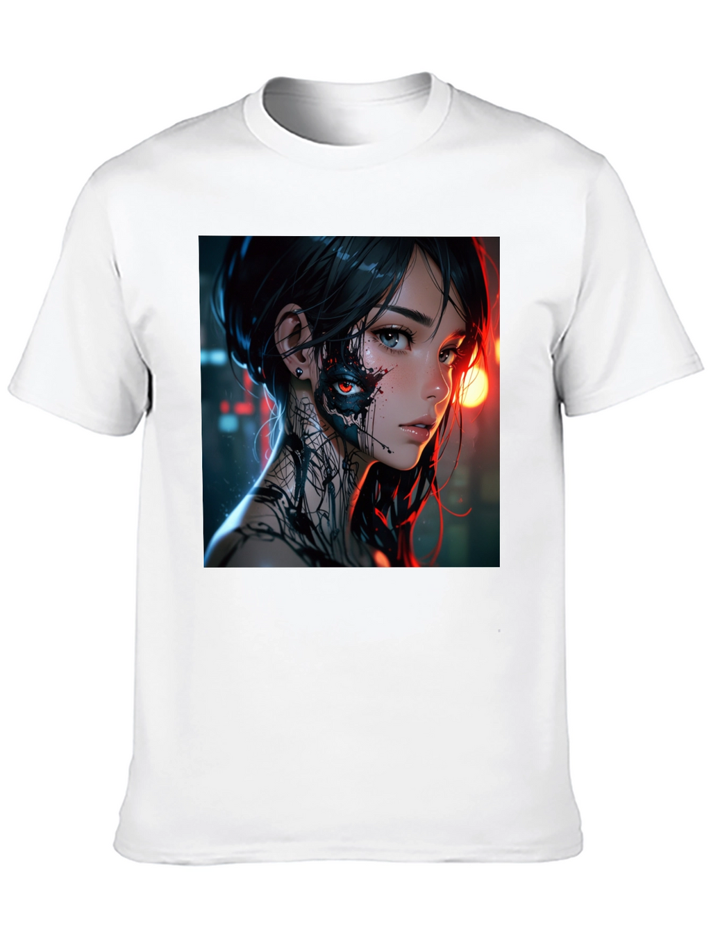 Cyberpunk Anime Girl Graphic T-Shirt