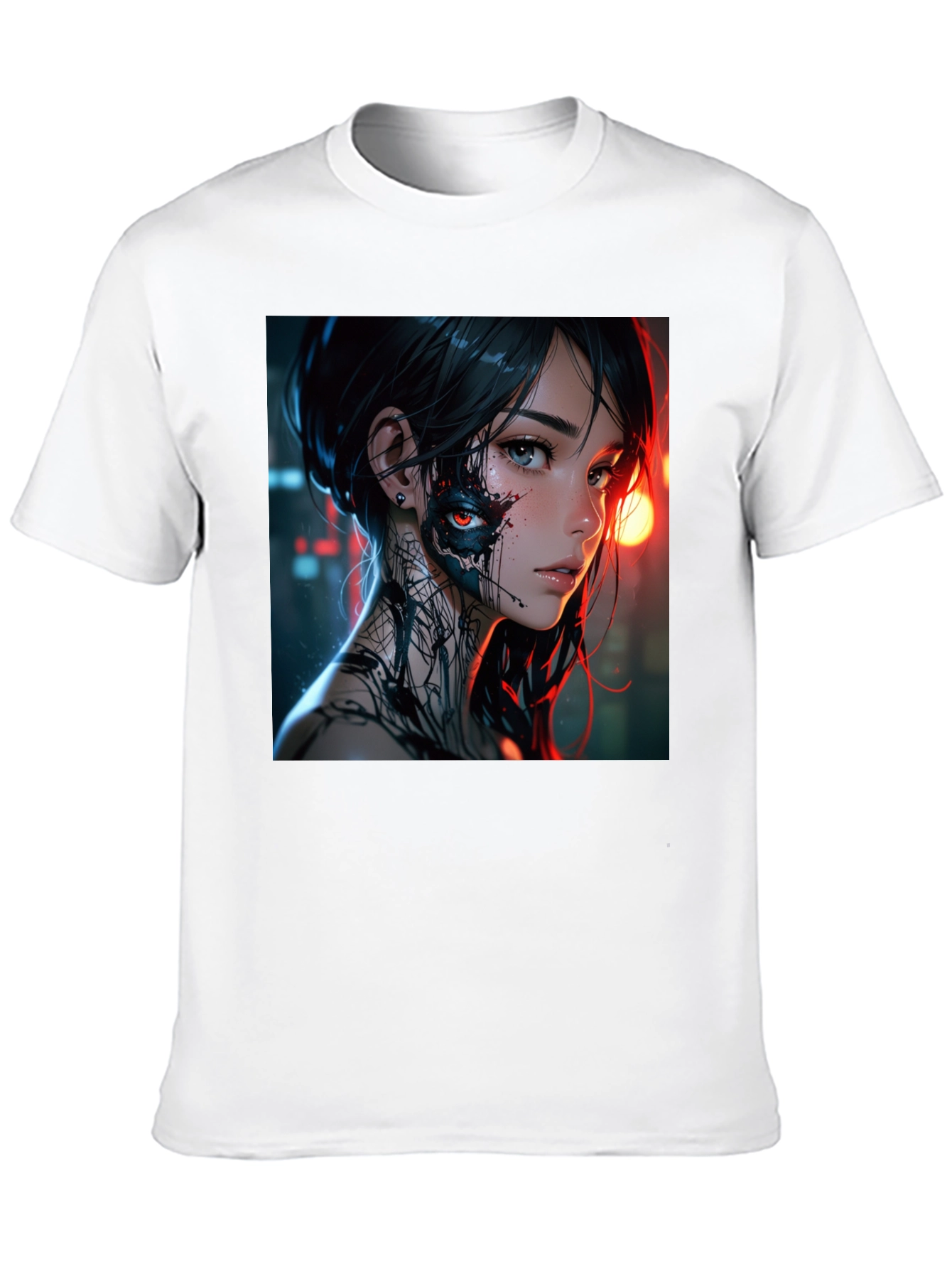 Cyberpunk Anime Girl Graphic T-Shirt