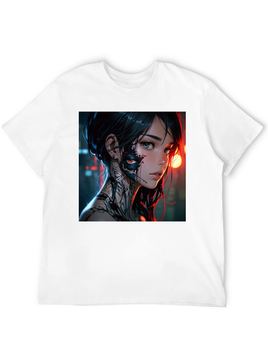 Cyberpunk Anime Girl Graphic T-Shirt