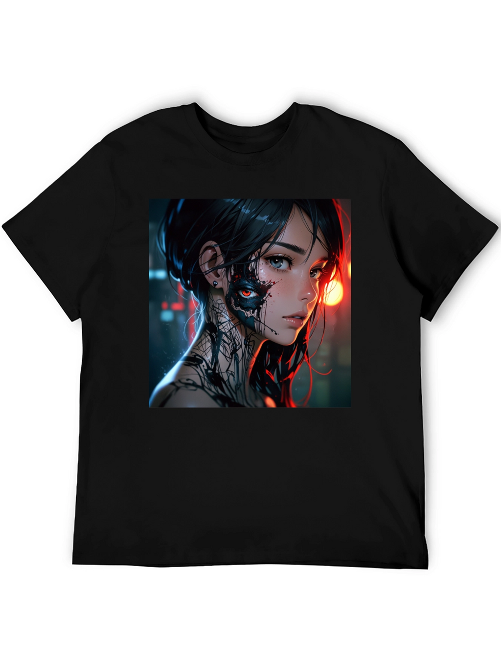 Cyberpunk Anime Girl Graphic T-Shirt
