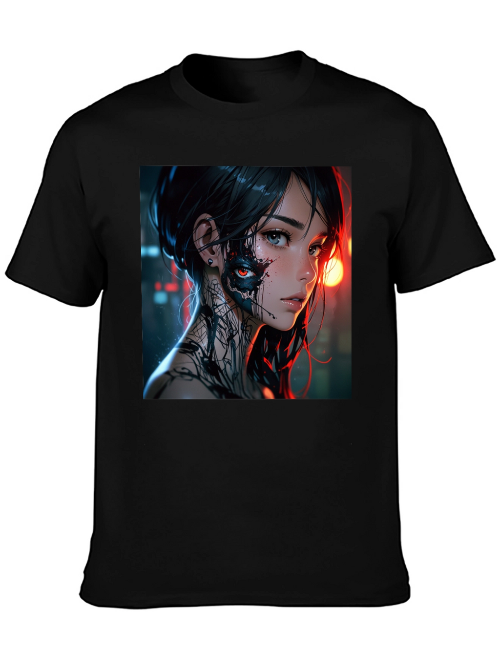 Cyberpunk Anime Girl Graphic T-Shirt