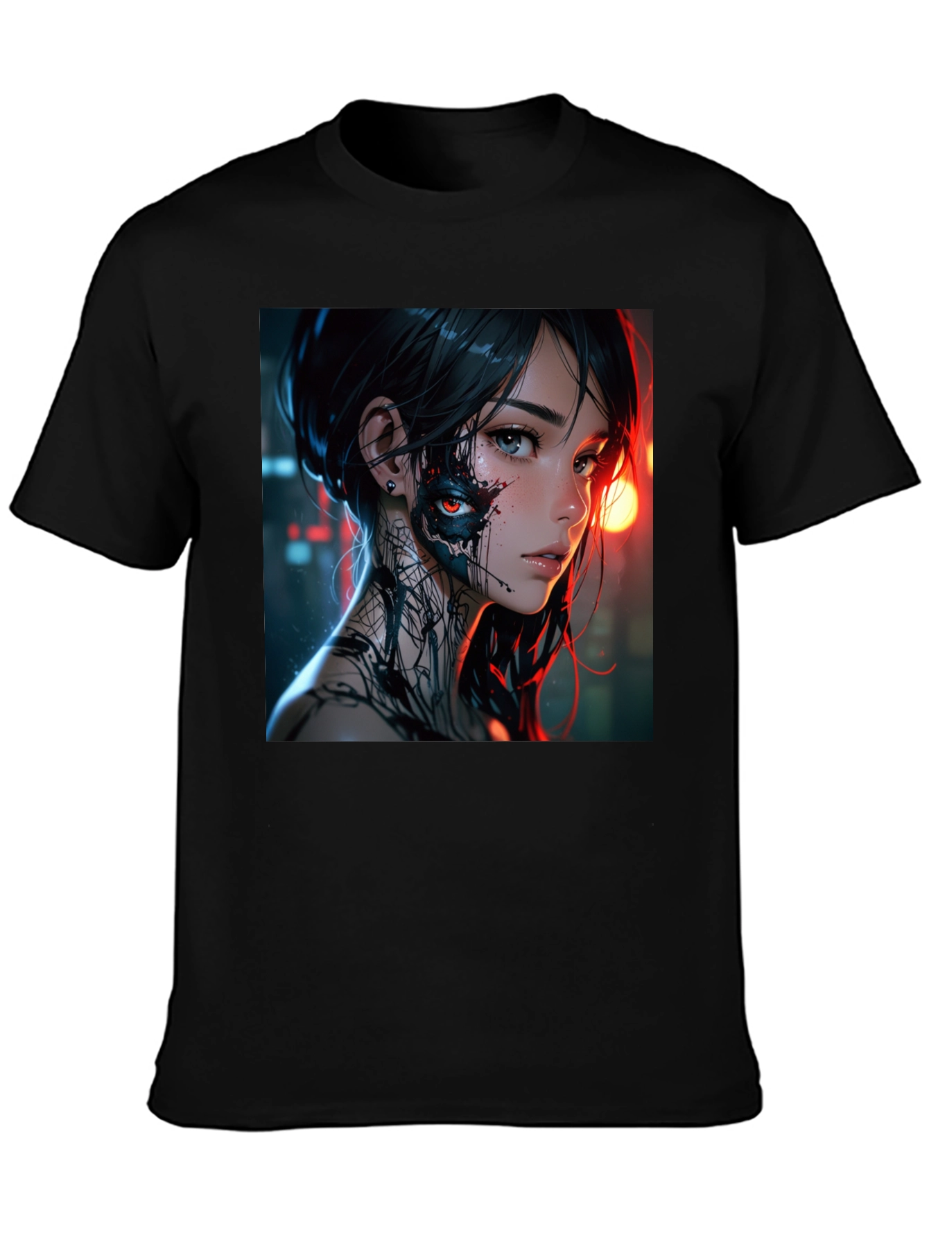 Cyberpunk Anime Girl Graphic T-Shirt