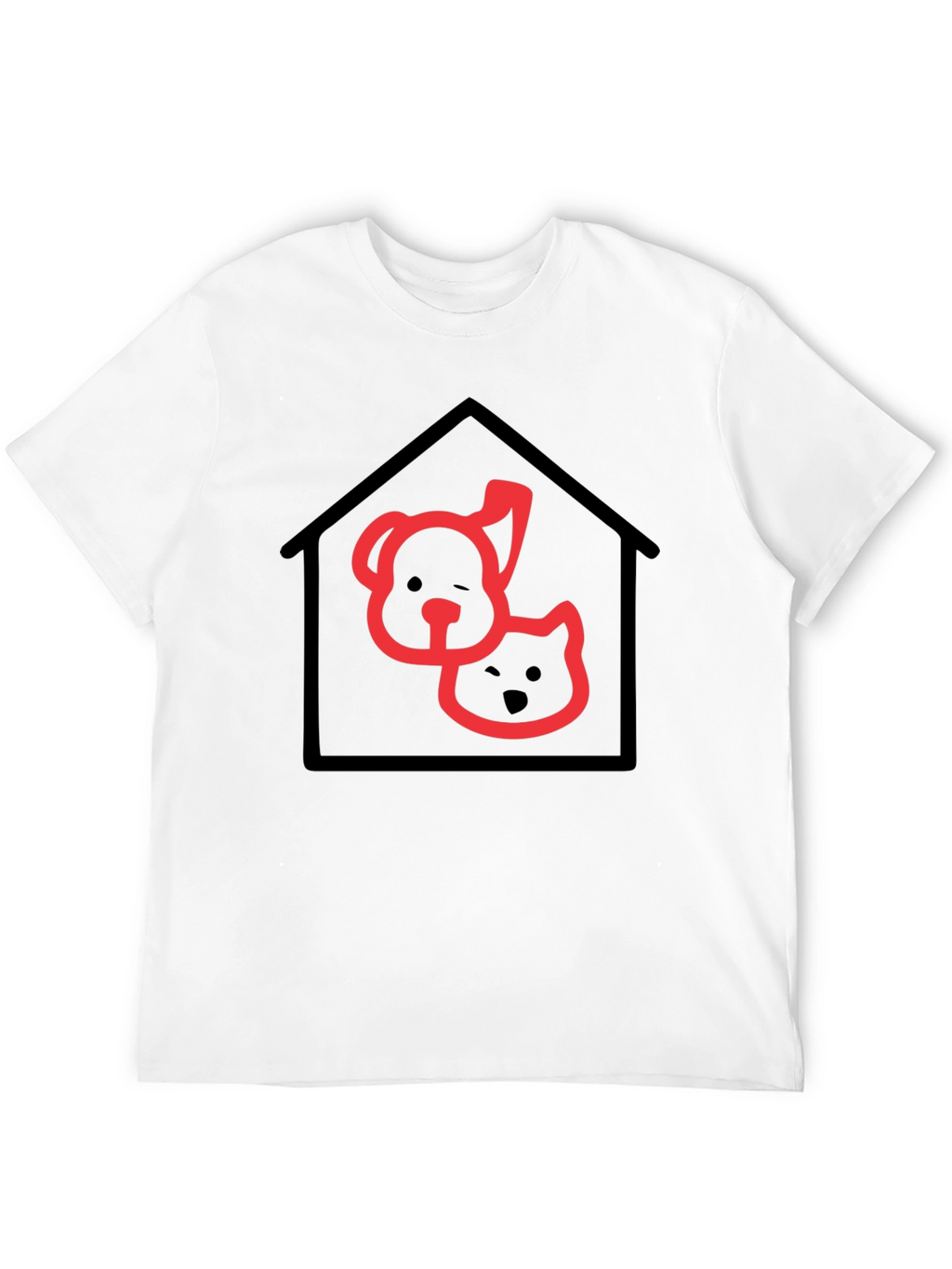 Dog and Cat Home T-Shirt - Black Cotton Tee