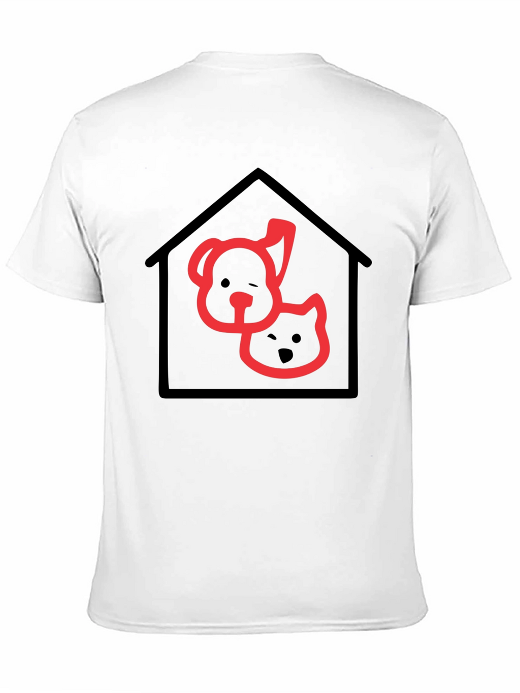 Dog and Cat Home T-Shirt - Black Cotton Tee