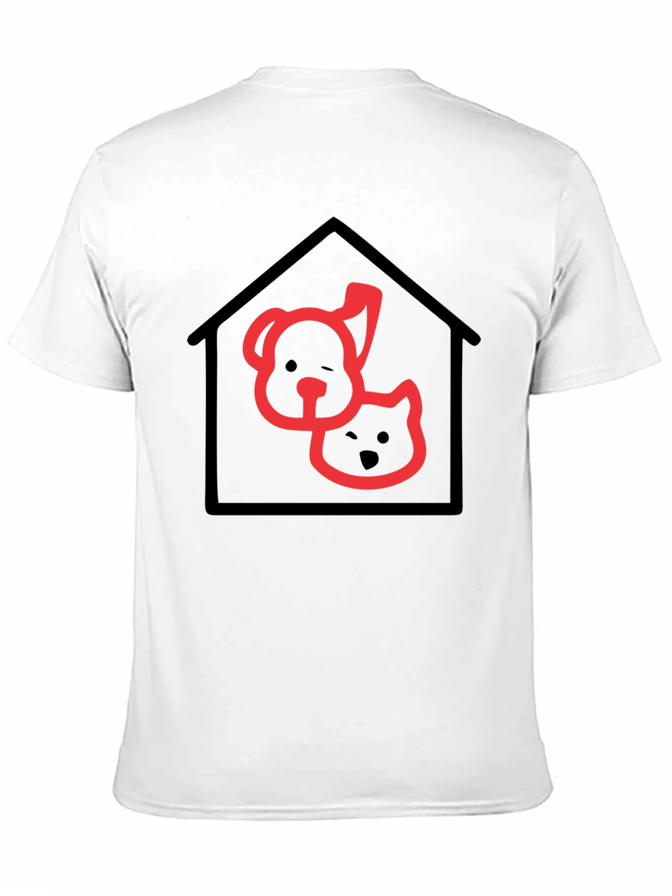 Dog and Cat Home T-Shirt - Black Cotton Tee