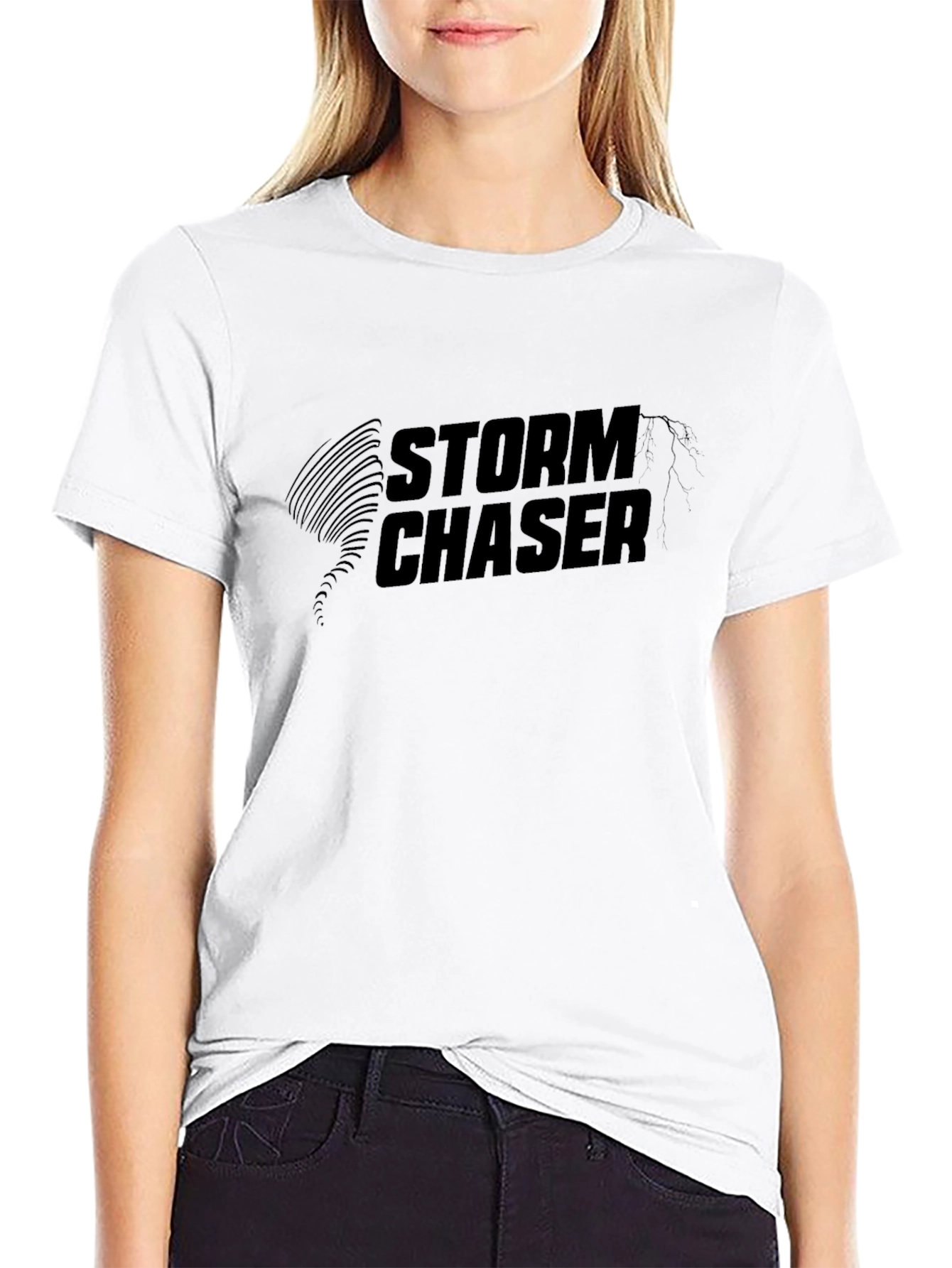 Storm Chaser Graphic Tee - Black Cotton Comfort