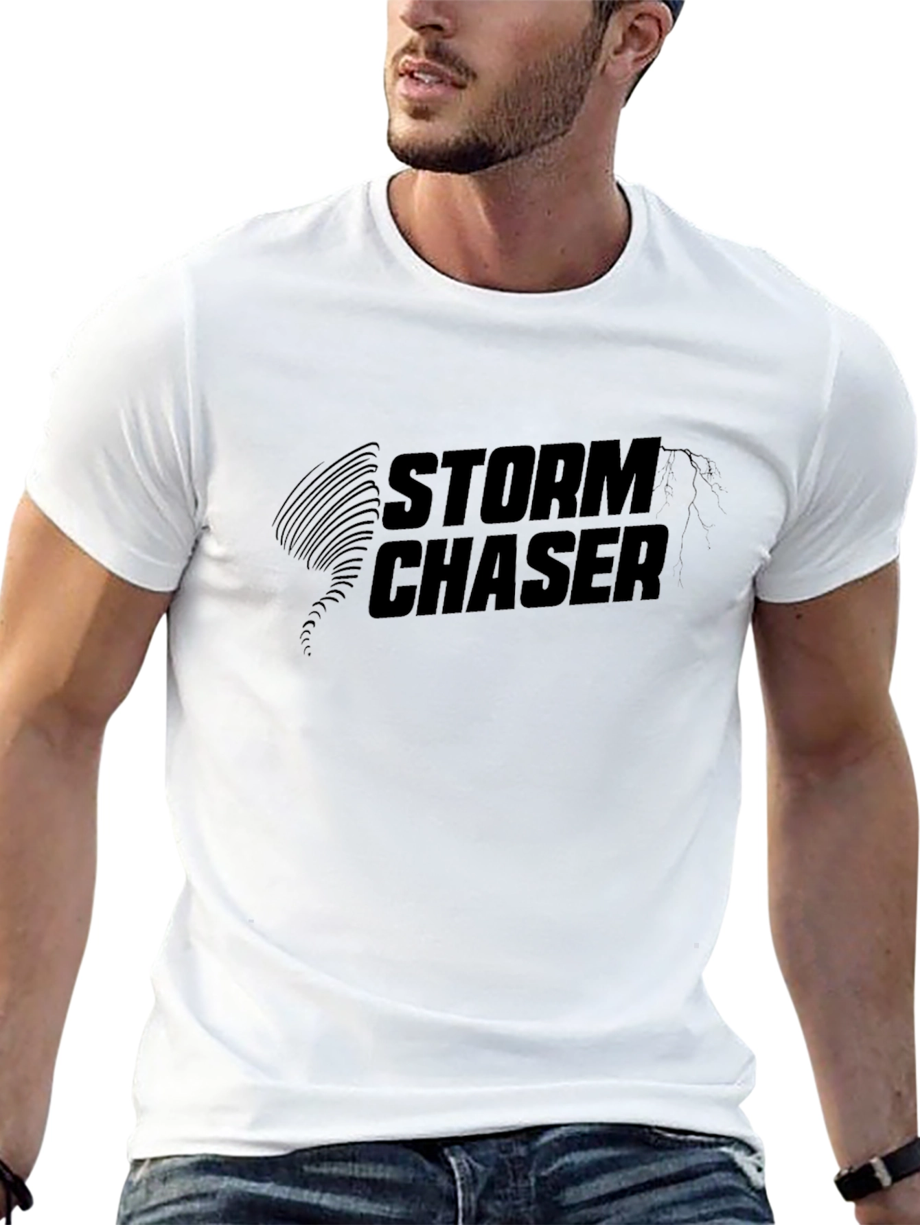 Storm Chaser Graphic Tee - Black Cotton Comfort