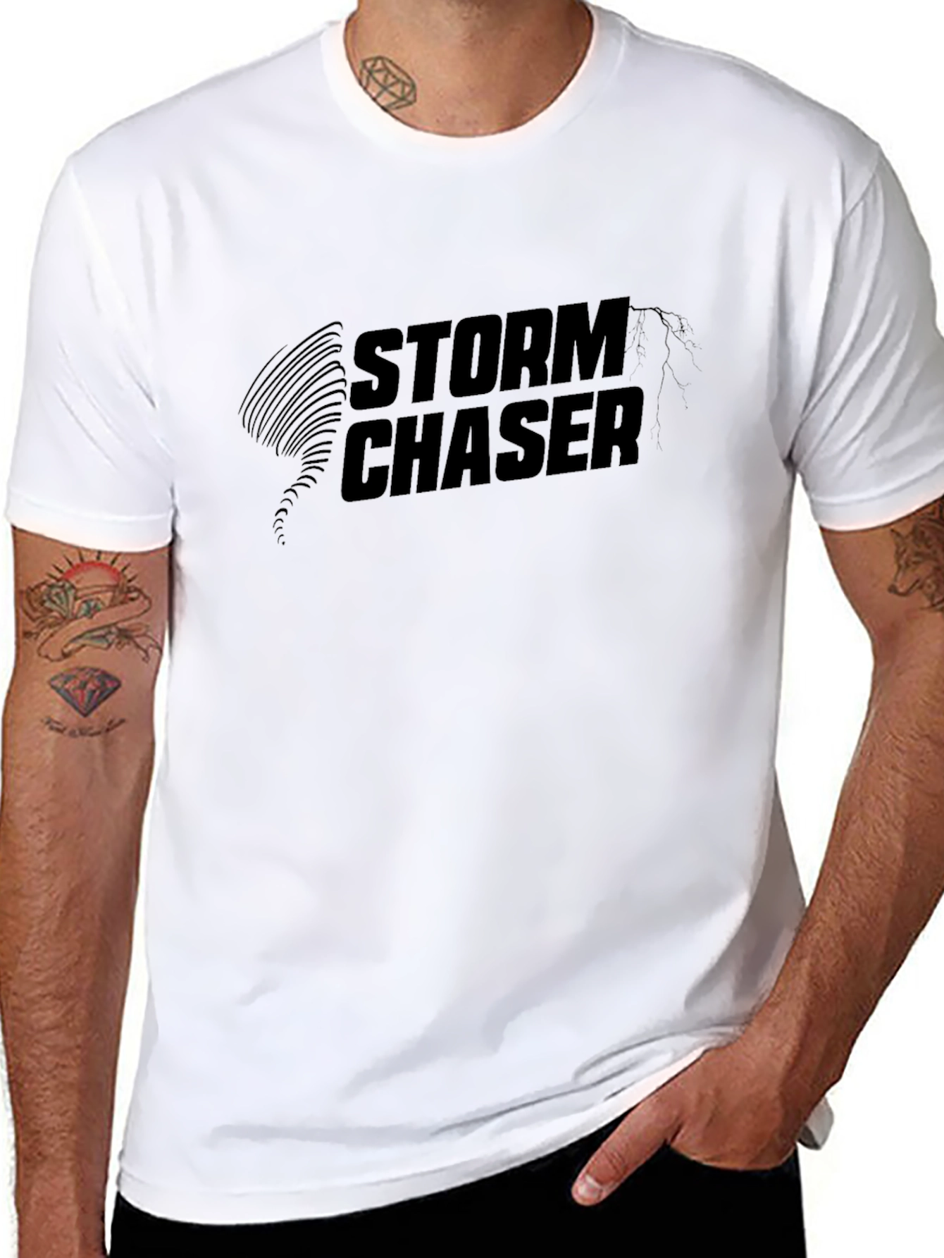 Storm Chaser Graphic Tee - Black Cotton Comfort