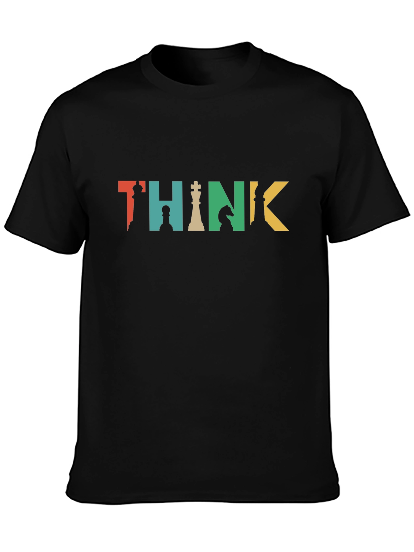 Think Chess Piece Graphic Tee - Black