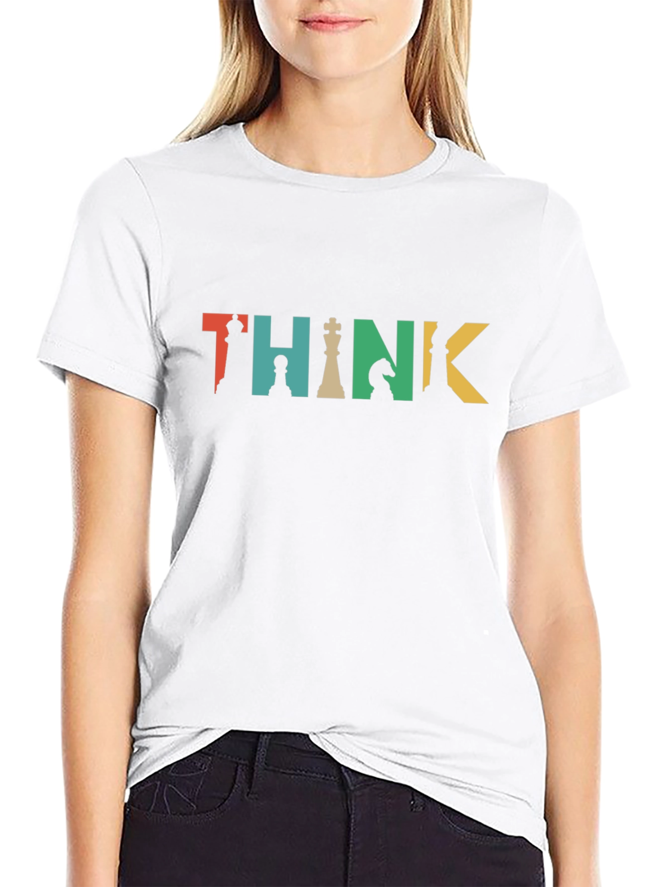 Think Chess Piece Graphic Tee - Black
