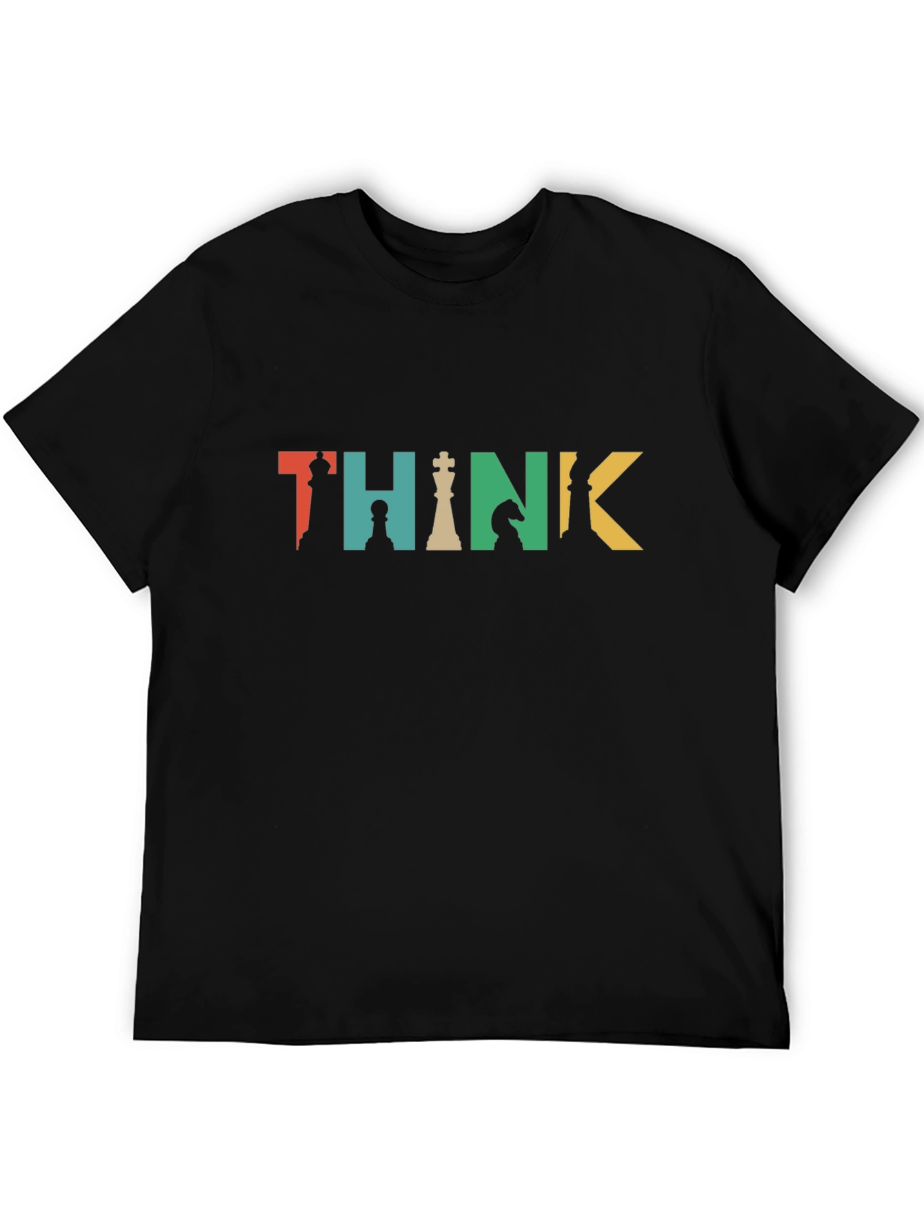 Think Chess Piece Graphic Tee - Black