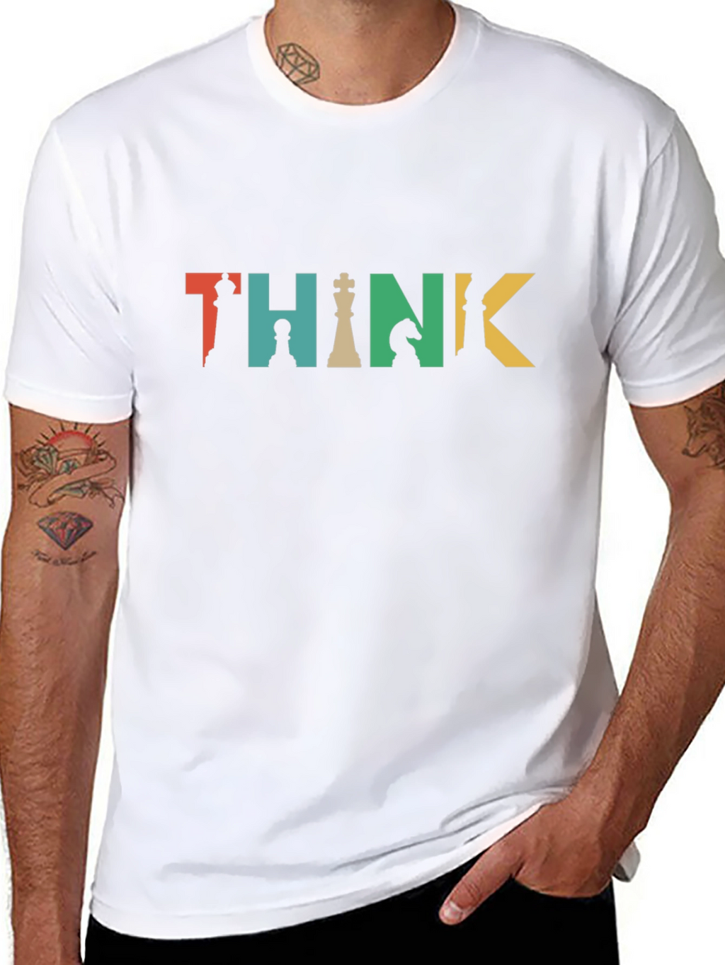 Think Chess Piece Graphic Tee - Black