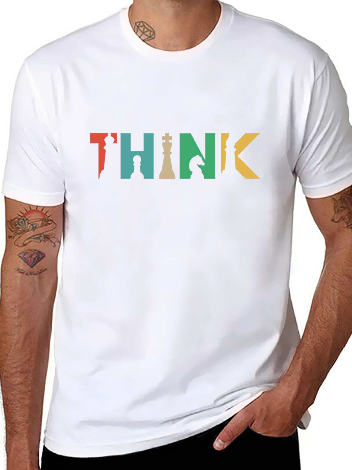 Think Chess Piece Graphic Tee - Black