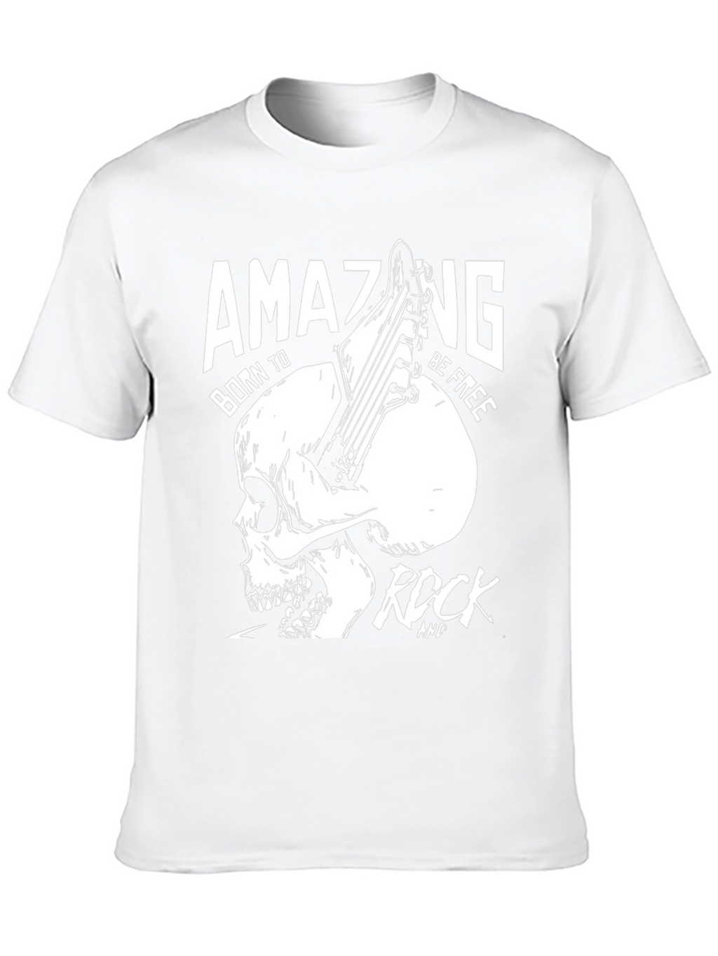 Amazing Rock Skull Graphic T-Shirt - Black