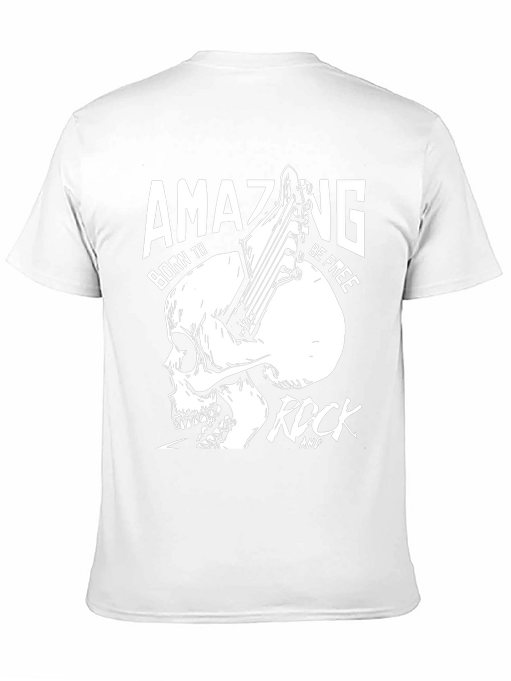 Amazing Rock Skull Graphic T-Shirt - Black