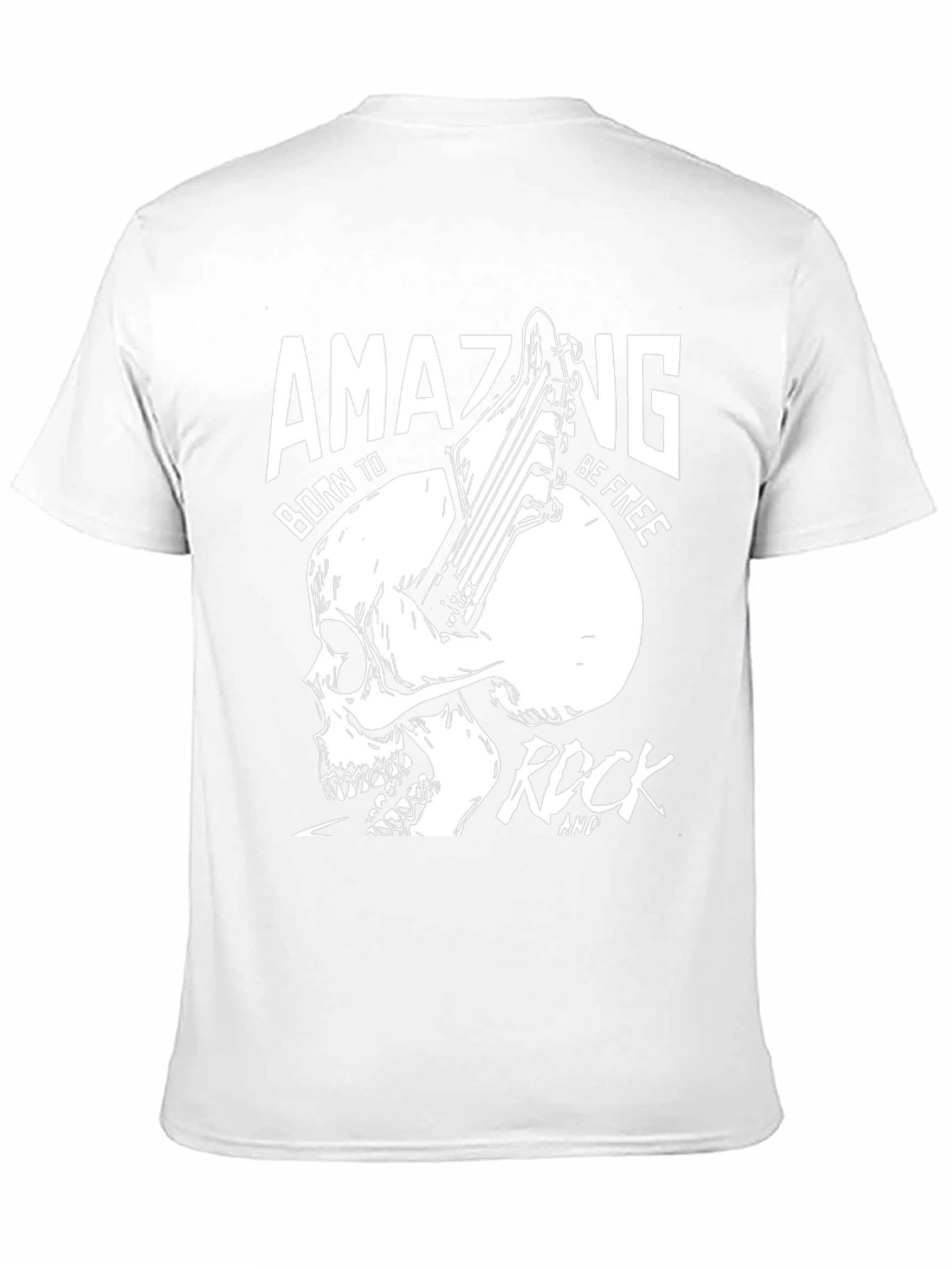 Amazing Rock Skull Graphic T-Shirt - Black