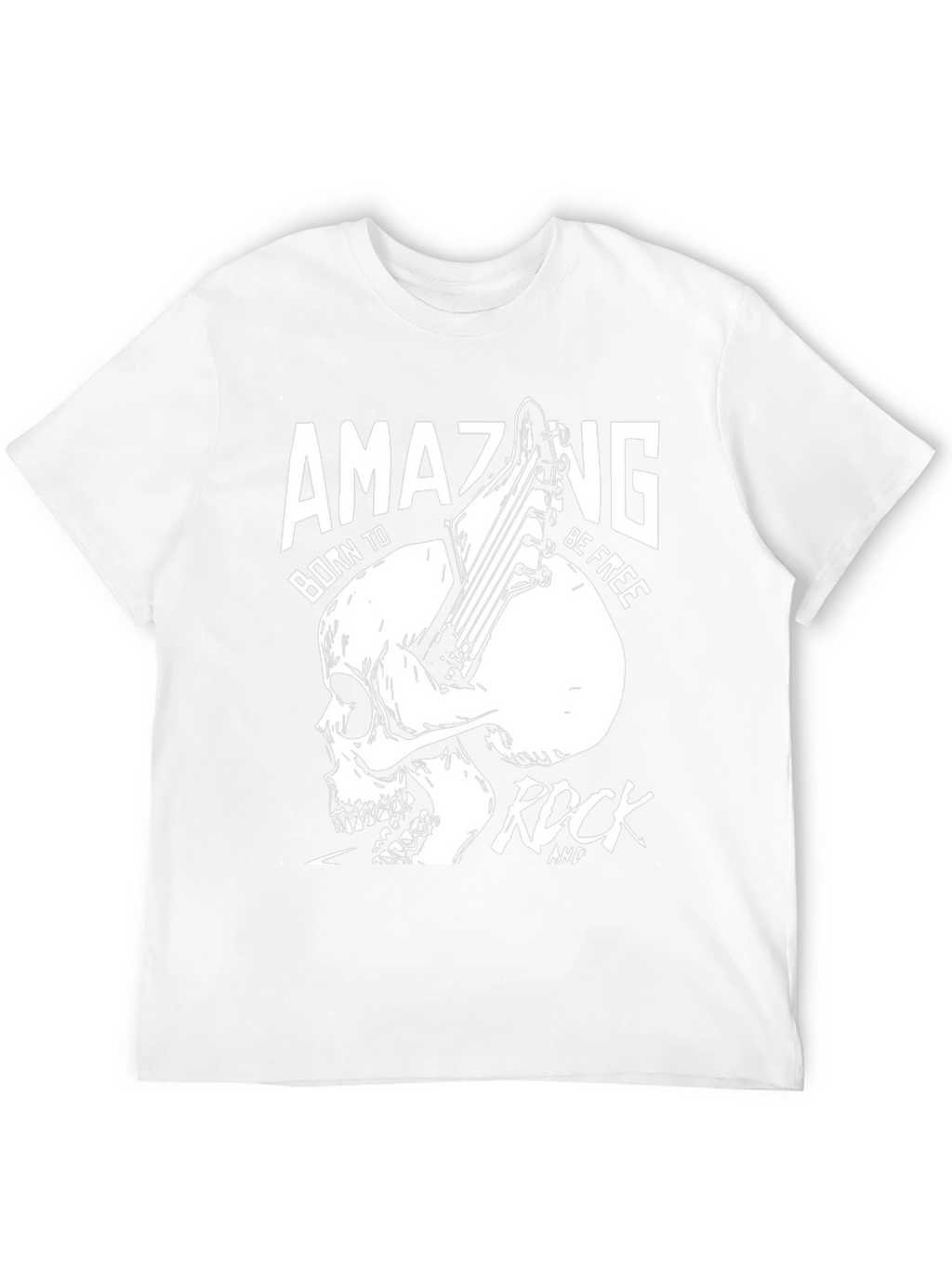 Amazing Rock Skull Graphic T-Shirt - Black