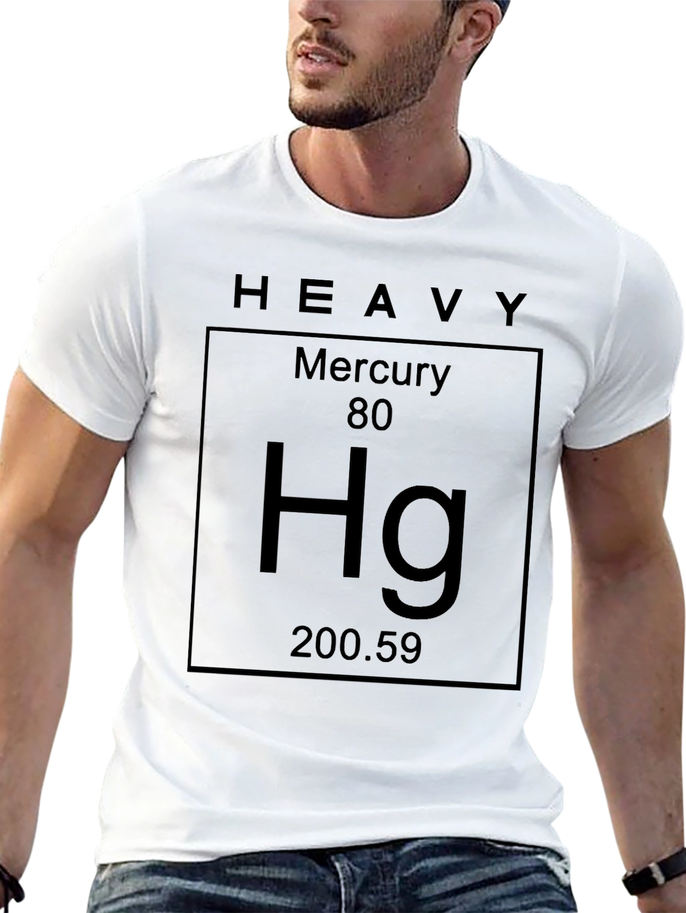 Heavy Mercury Element Periodic Table Black T-Shirt