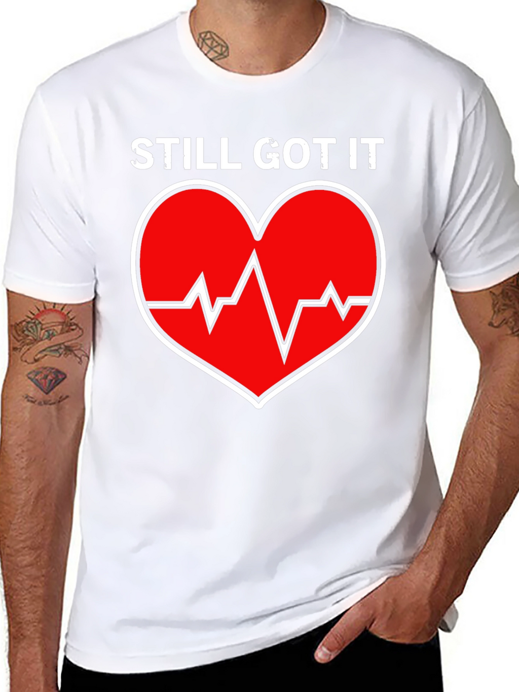 Still Got It Heartbeat Graphic Tee - Black