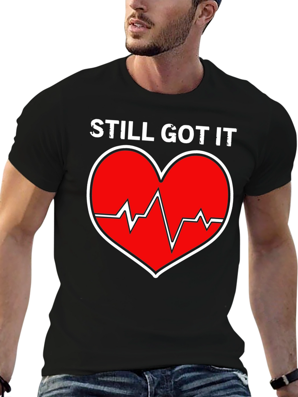 Still Got It Heartbeat Graphic Tee - Black