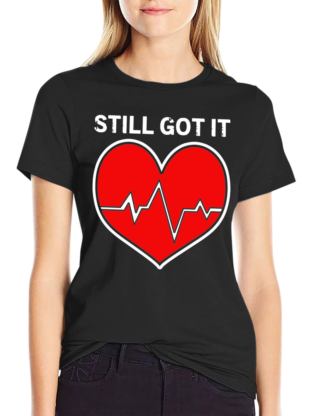 Still Got It Heartbeat Graphic Tee - Black