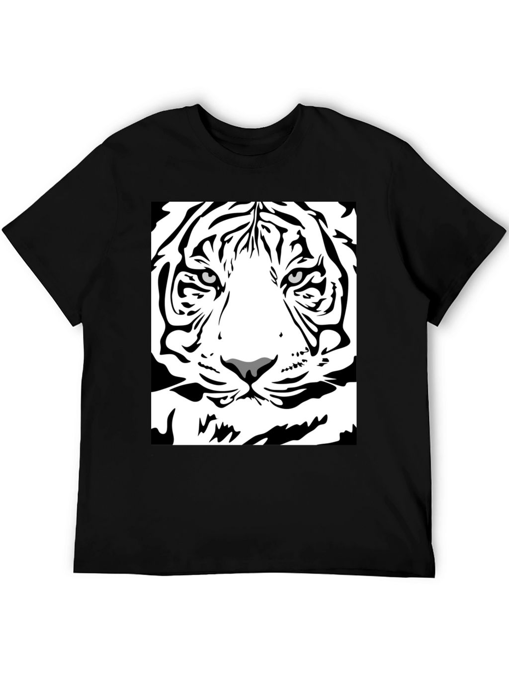 Tiger Face Graphic Tee - Mens Black T-Shirt
