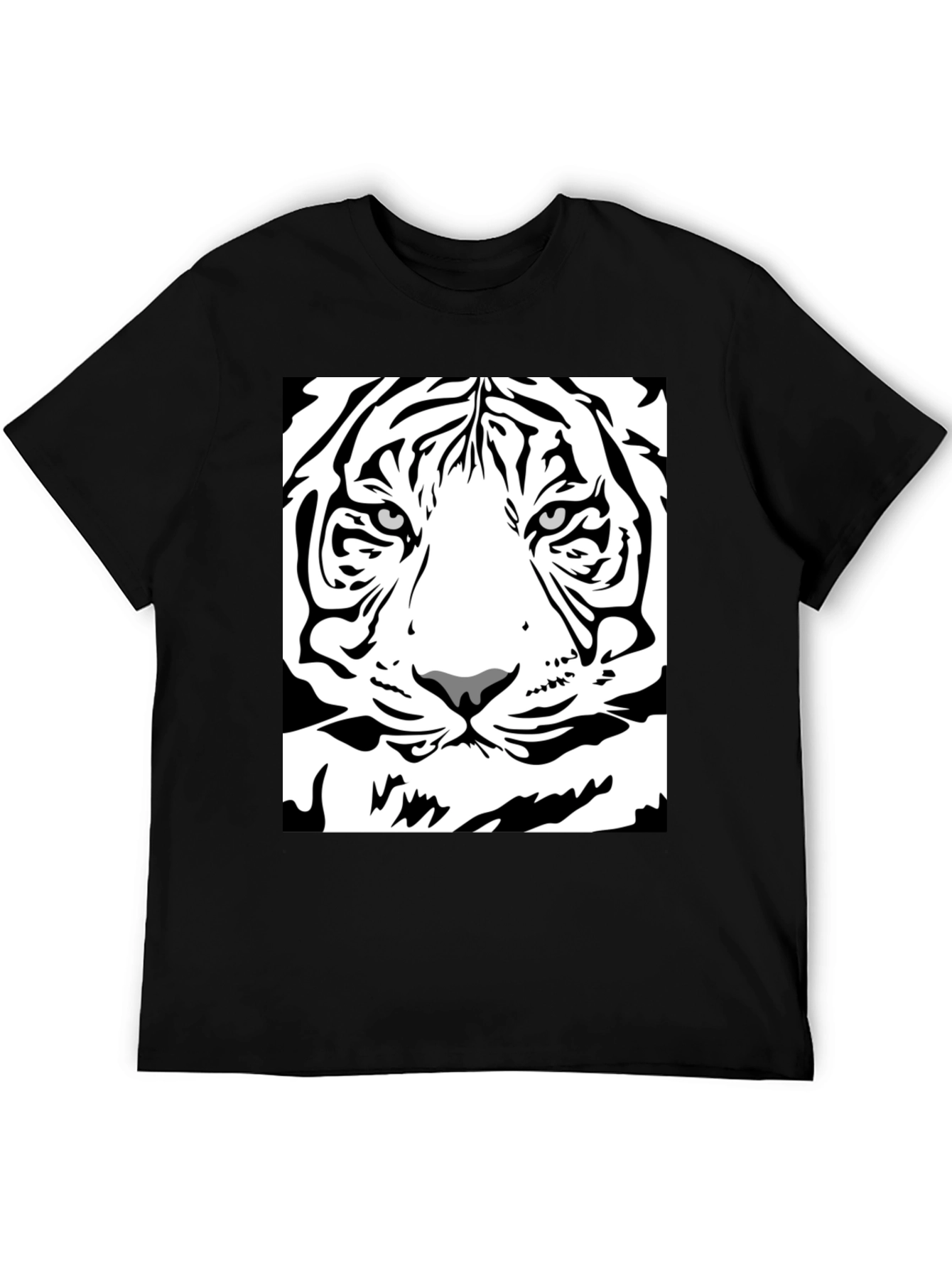 Tiger Face Graphic Tee - Mens Black T-Shirt