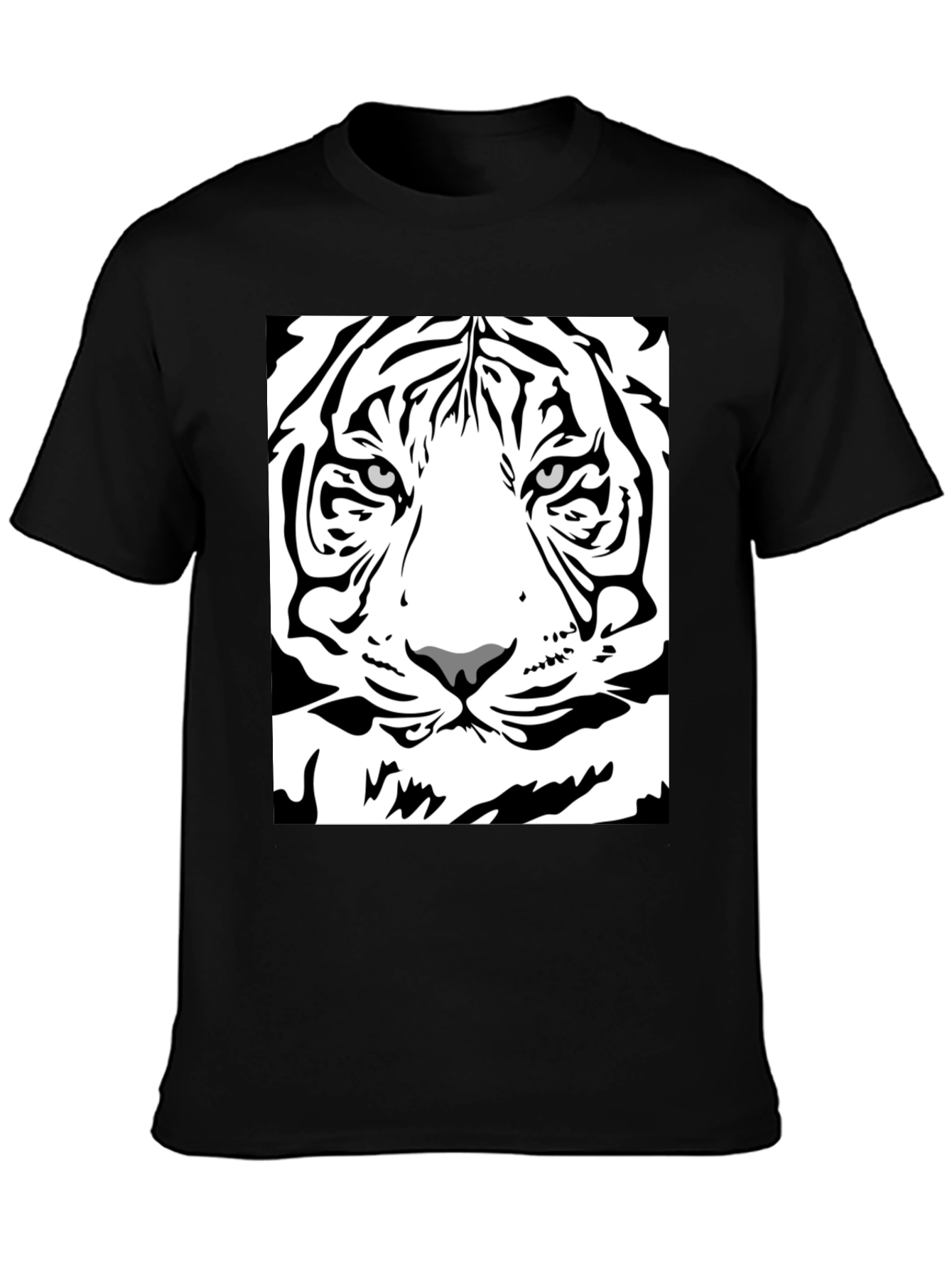Tiger Face Graphic Tee - Mens Black T-Shirt