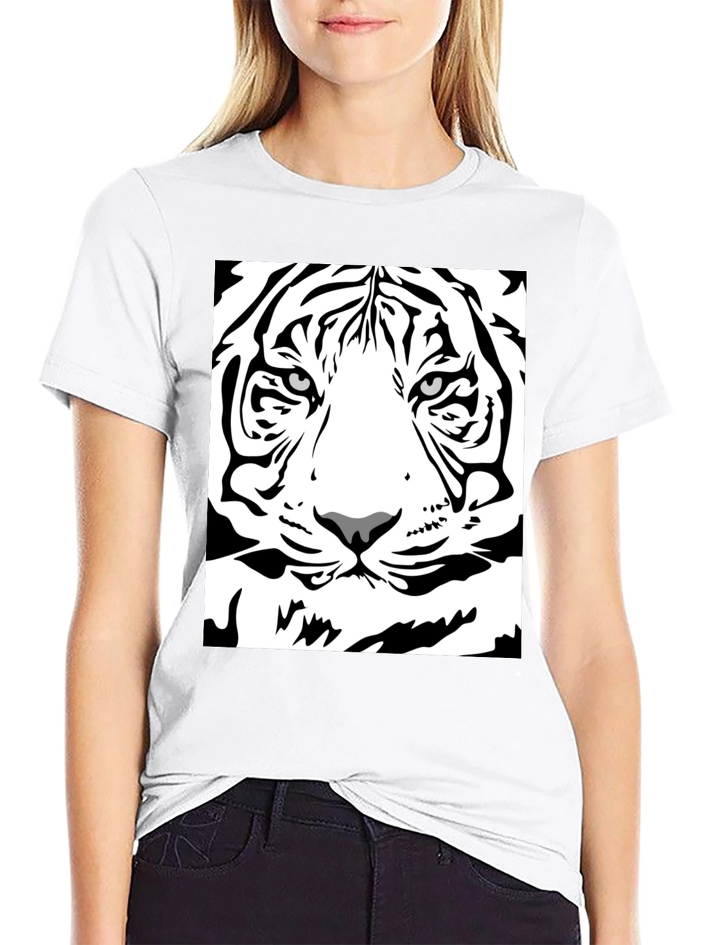 Tiger Face Graphic Tee - Mens Black T-Shirt