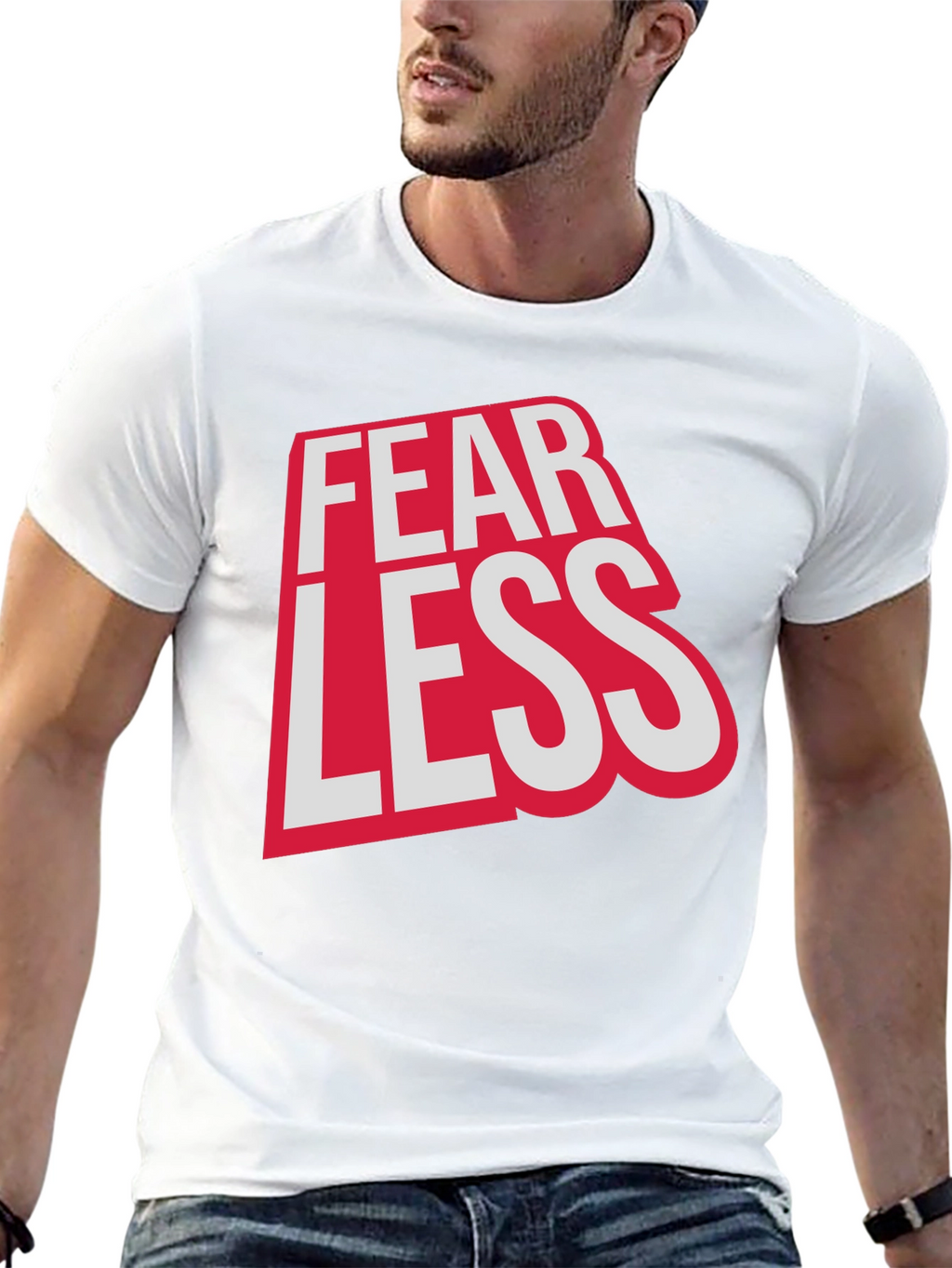 Fearless Graphic Print Crew Neck Tee