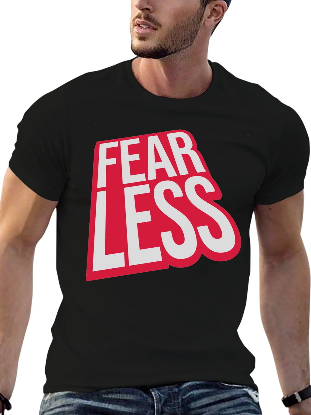 Fearless Graphic Print Crew Neck Tee